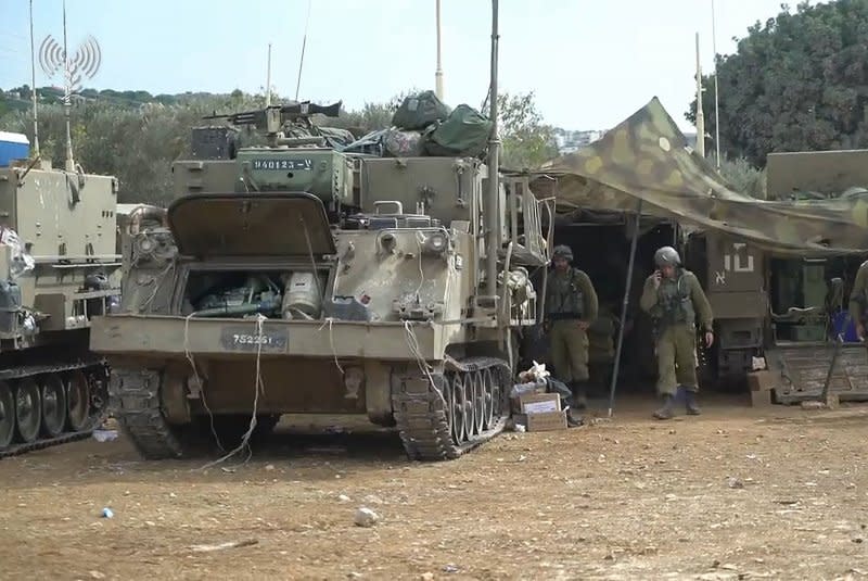 Israeli forces deploy near the border with Lebanon in the north of Israel, where they exchanged missile strikes with Hezbollah on October 11. File Photo courtesy of Israel Defense Force