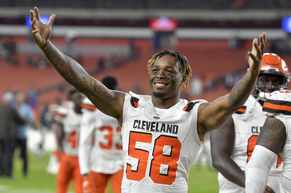 Former Cleveland Browns linebacker Christian Kirksey landed with the Packers after he was released. (AP Photo/David Richard)