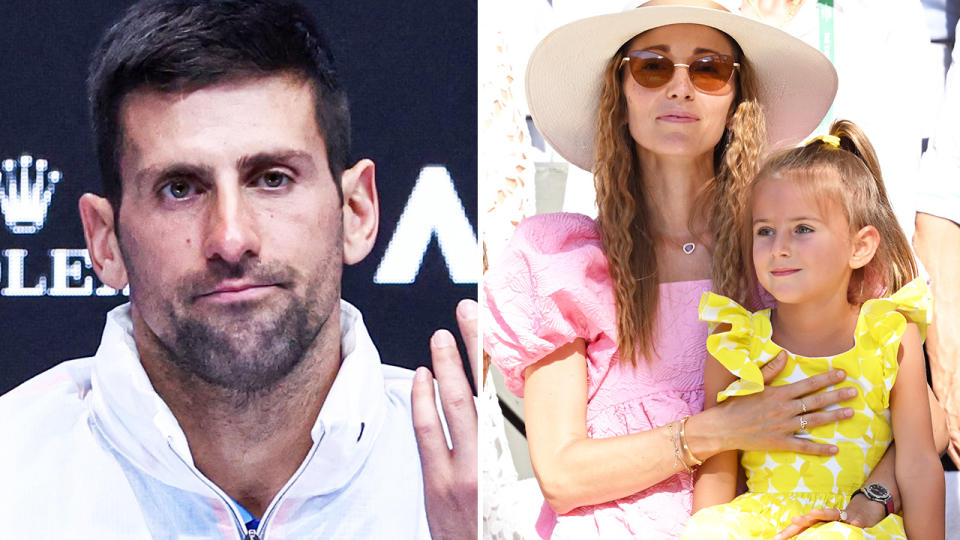 Novak Djokovic, pictured here opening up about being away from his wife and kids after winning the Australian Open.