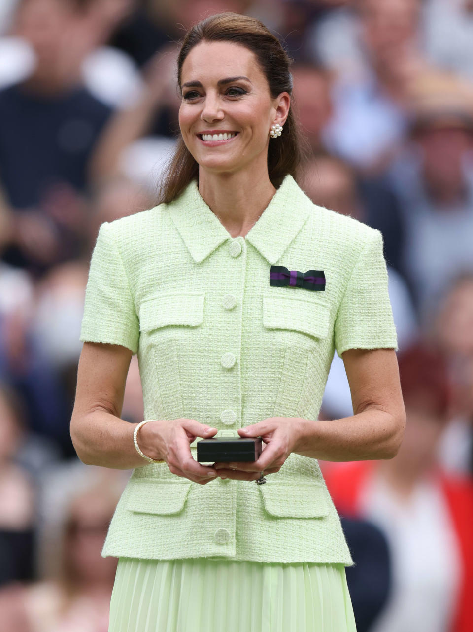 LONDON, ENGLAND - JULY 15: Kate Middleton during day thirteen of The Championships Wimbledon 2023 at All England Lawn Tennis and Croquet Club on July 15, 2023 in London, England. (Photo by Charlotte Wilson/Offside/Offside via Getty Images)