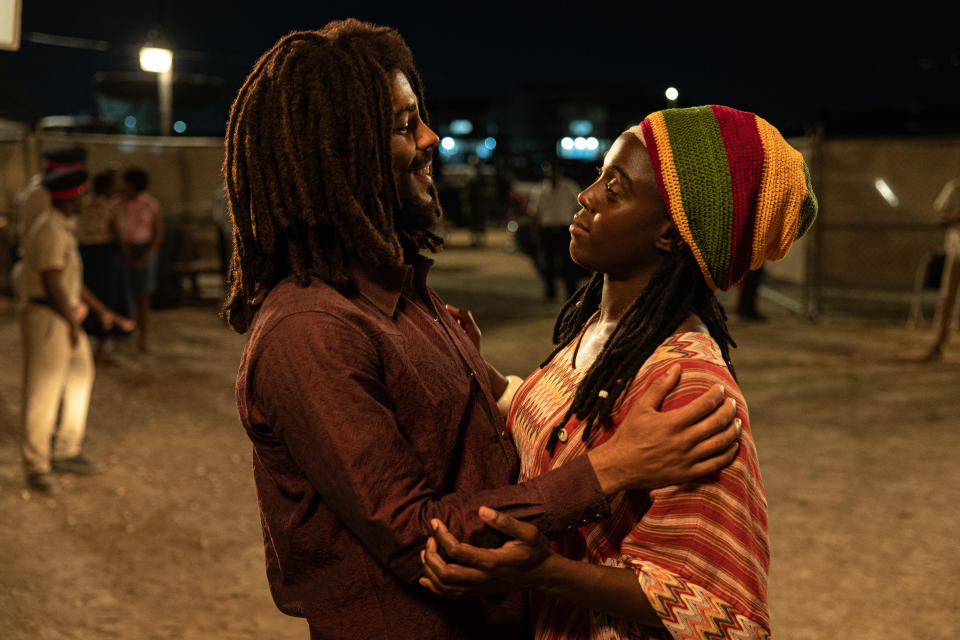 Kingsley Ben-Adir and Lashana Lynch in ‘Bob Marley: One Love’