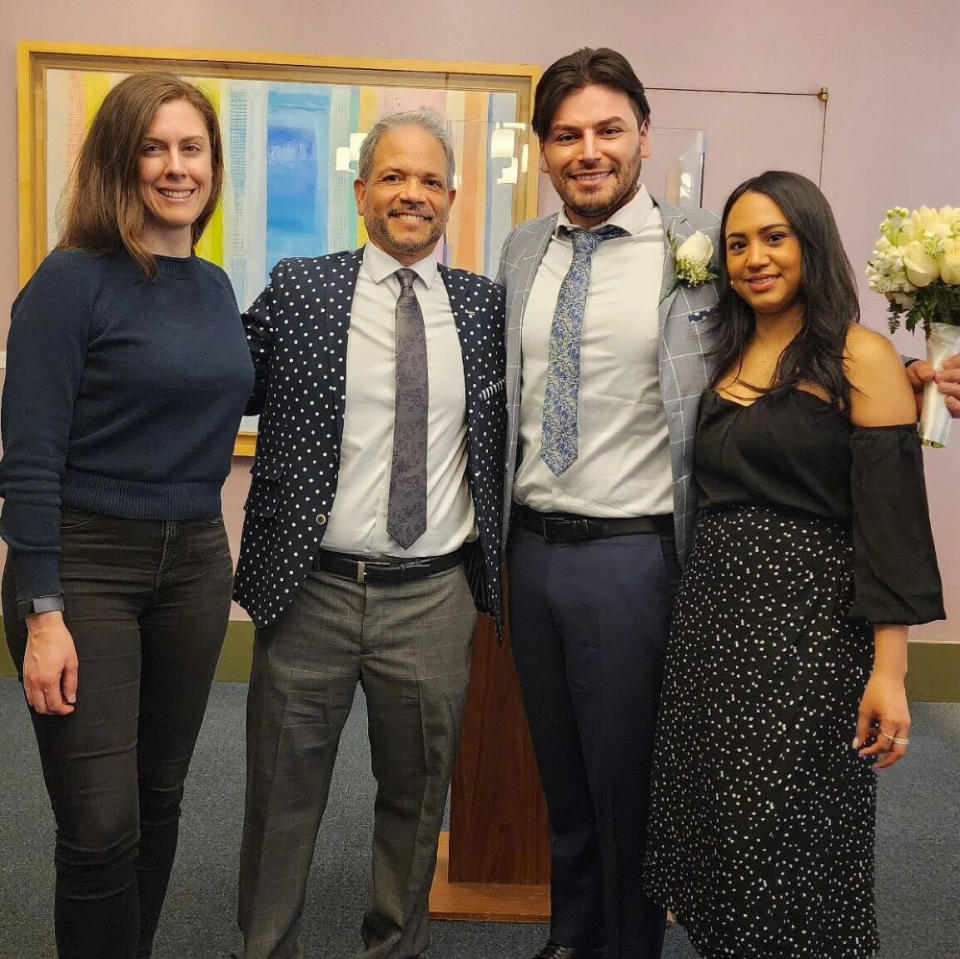 <em>Rolling Stone </em>reporter Andrea Marks, Daniel Arzuaga, Christopher Crawford, Yannet Ramirez