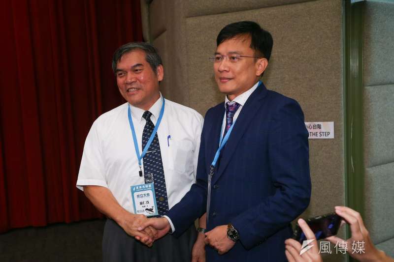 20190720-喜樂島聯盟20舉行政黨成立大會，並選出羅仁貴為第一屆黨主席（左）。（顏麟宇攝）