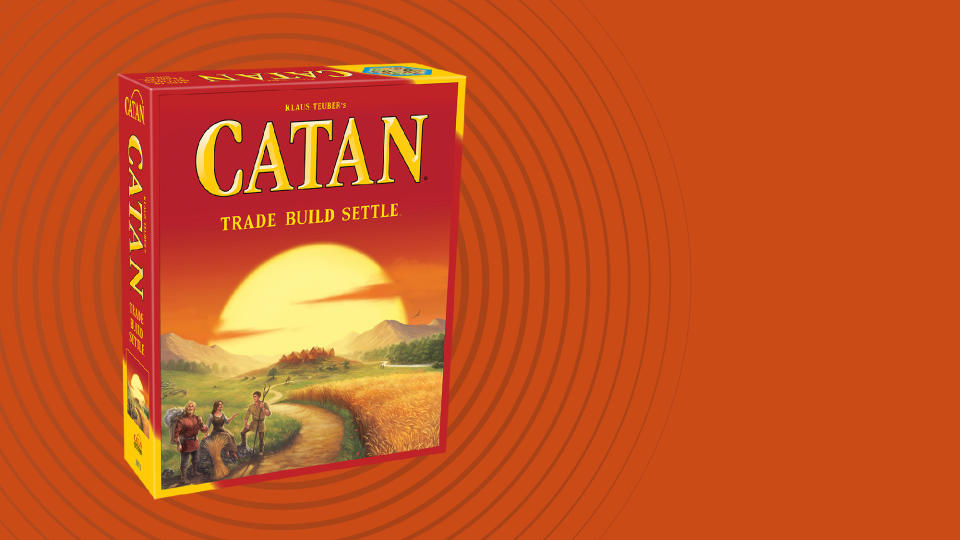 Catan on an orange background