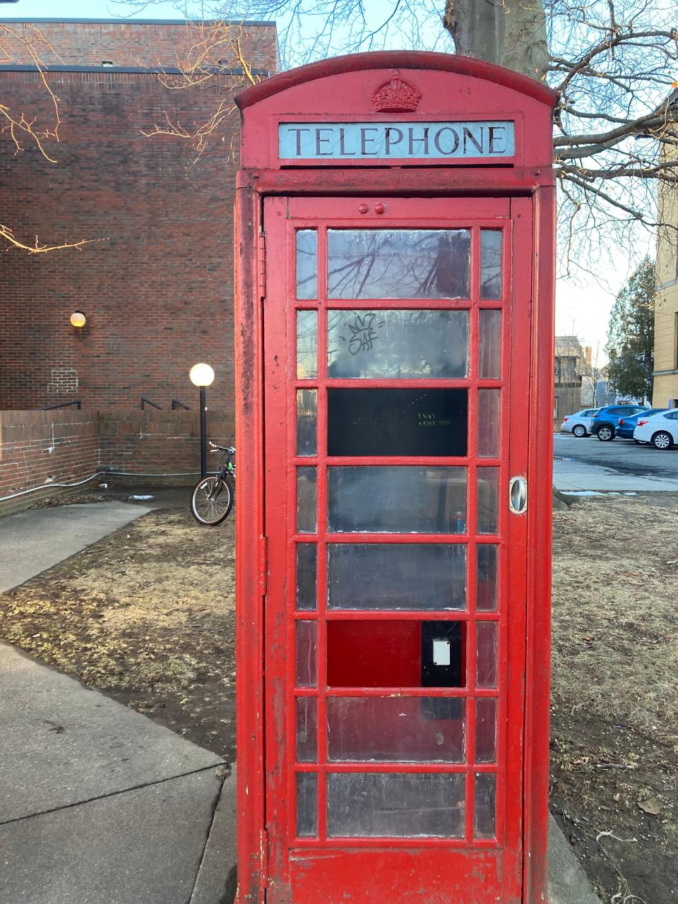 The city of Portsmouth is looking to have a run-down British red telephone booth, gifted by leaders from Portsmouth, England in 1984, outside the Portsmouth Historical Society, repaired and returned to the city this summer.