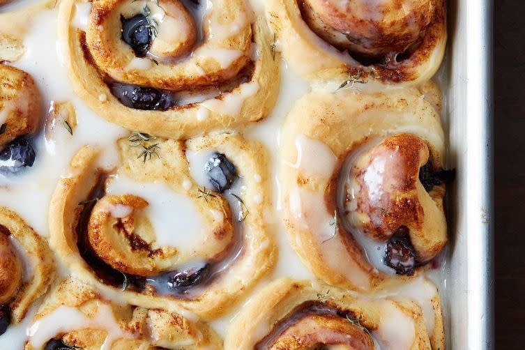 Make-Ahead Alaska Blueberry, Lemon, and Thyme Cinnamon Rolls