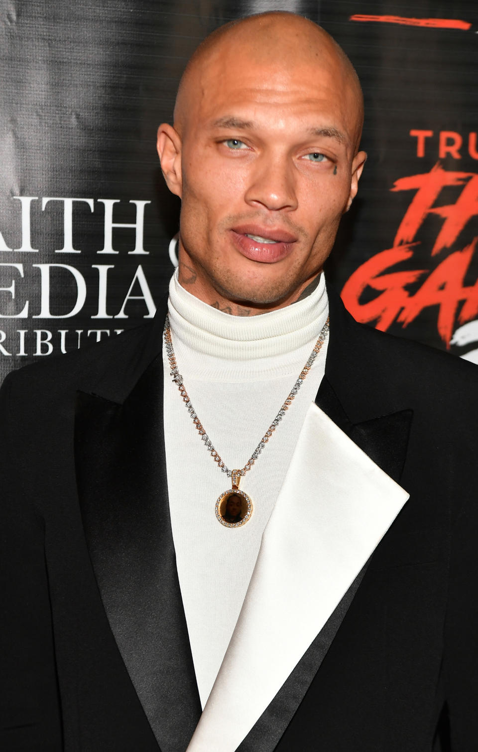 Jeremy Meeks poses at a "True To The Game 3" screening in December 2021