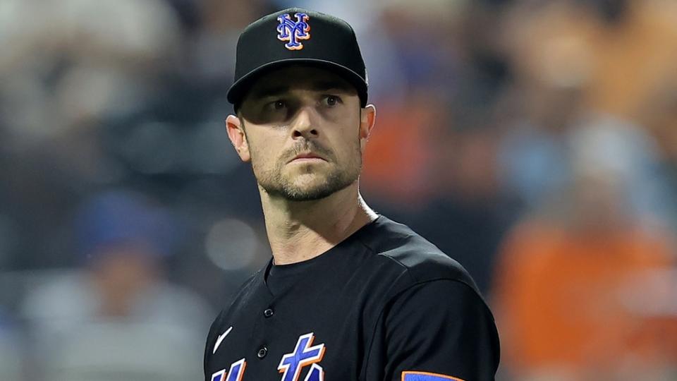 June 30, 2023;  New York City, New York, USA;  New York Mets relief pitcher David Robertson (30) reacts during the eighth inning against the San Francisco Giants at Citi Field.  Mandatory Credit: Brad Penner-USA TODAY Sports