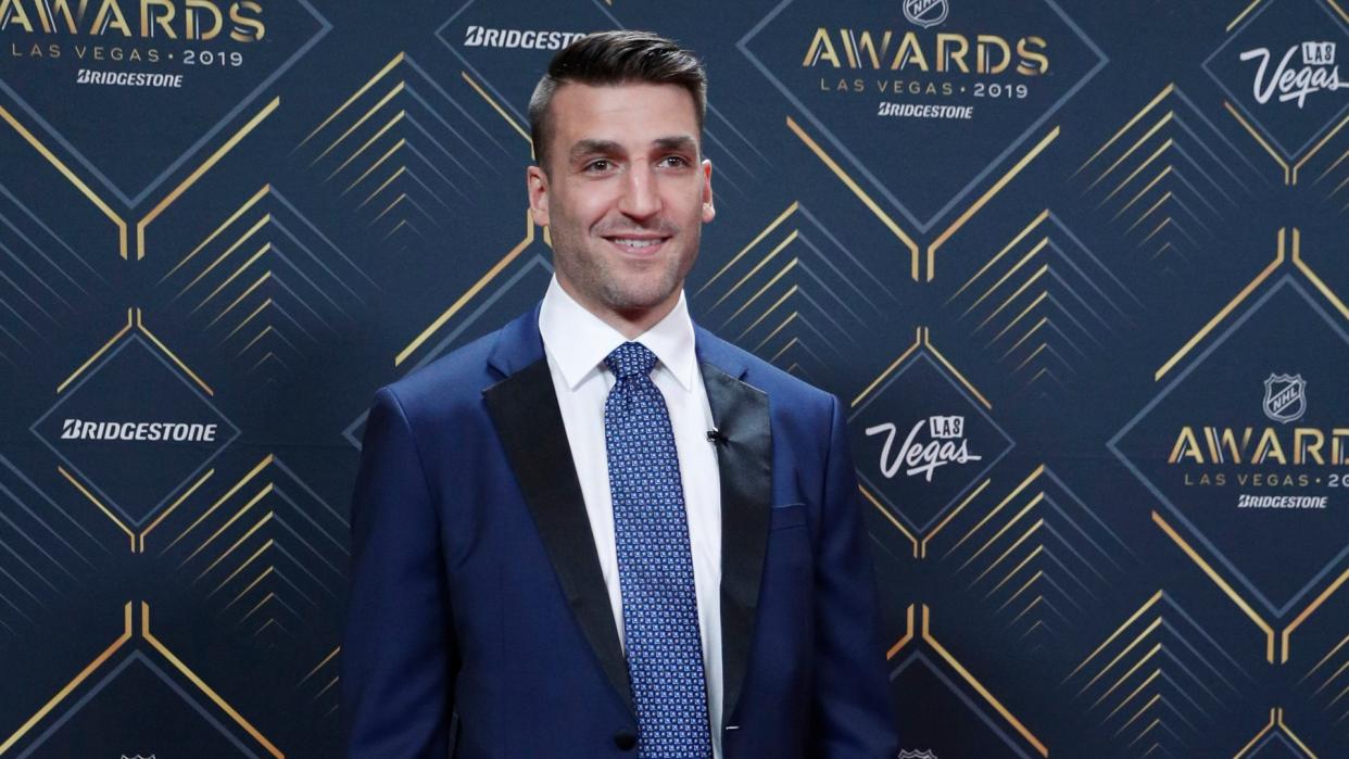 Patrice Bergeron of the Boston Bruins poses on the red carpet before the NHL Awards, in Las VegasNHL Awards Hockey, Las Vegas, USA - 19 Jun 2019.