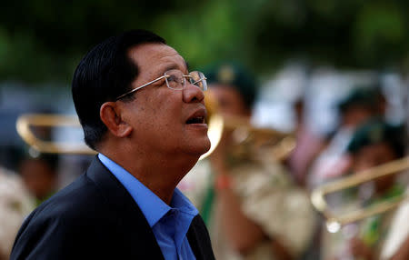 Cambodia's Prime Minister Hun Sen arrives at an event to celebrate Children's Day in Phnom Penh May 31, 2016. REUTERS/Samrang Pring