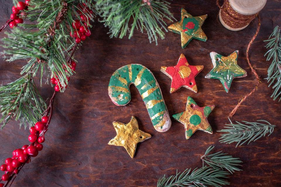 <p>The 2020 holiday season is bound to be unique — so why not make an ornament to remember it by? Mix a salt dough recipe (all you need is flour, salt, and water) and make a handprint or cookie-cutter ornament. Don't forget to write the year in paint. </p><p><strong>RELATED: </strong><a href="https://www.goodhousekeeping.com/holidays/christmas-ideas/g29565759/best-salt-dough-ornaments/" rel="nofollow noopener" target="_blank" data-ylk="slk:15 Best Salt-Dough Ornaments to DIY;elm:context_link;itc:0;sec:content-canvas" class="link ">15 Best Salt-Dough Ornaments to DIY</a></p>