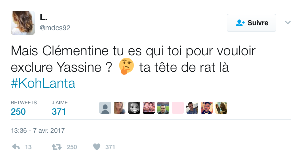 Clémentine, tête à claques des Twittos.