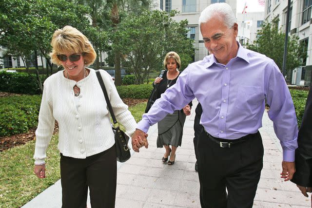 <p>Red Huber/Orlando Sentinel/Tribune News Service/Getty</p> After seeing their daughter during a hearing her parents, Cindy and George Anthony leave the courthouse holding hands on March 18, 2010, in Orlando, Florida.