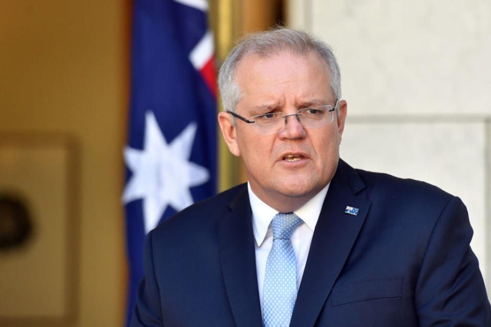 Prime Minister Scott Morrison has outlined a new plan for Australia's Covid fight. Source: Getty