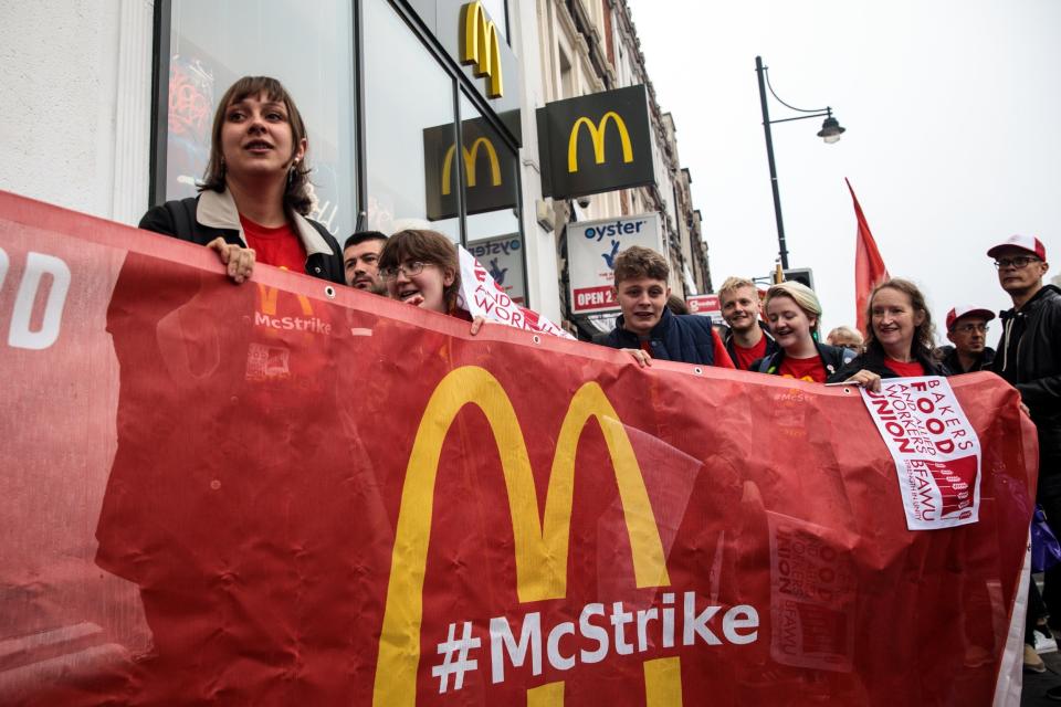 Workers at JD Wetherspoon, McDonald's and TGI Fridays want to be paid £10 an hour: Getty Images