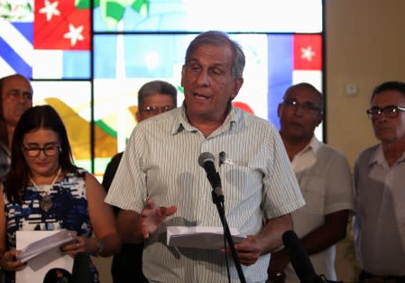 Mitchell Valdes-Sosa, director of Cuba's Neuroscience Centre, addresses the media, in Havana