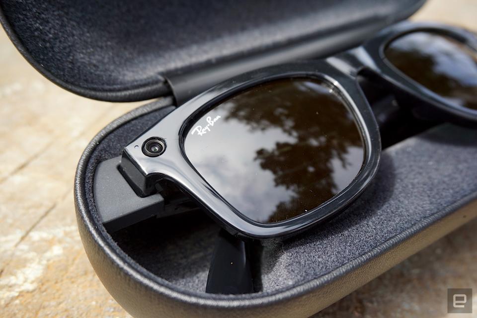 <p>Ray-Ban Stories in the charging case</p>
