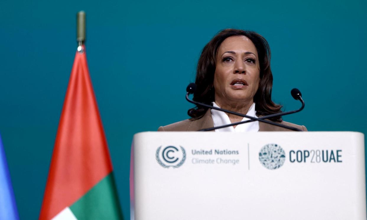 <span>Kamala Harris represents the US at Cop28 in Dubai, United Arab Emirates, in December.</span><span>Photograph: Amr Alfiky/Reuters</span>