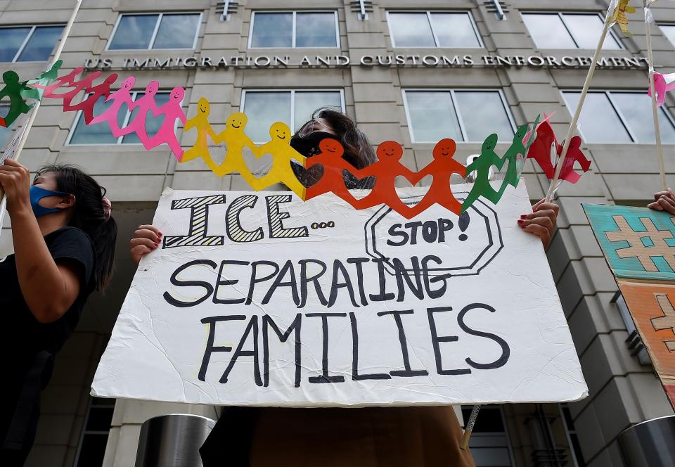 Protest outside the Immigration and Customs Enforcement headquarters in Washington, D.C., in 2020.