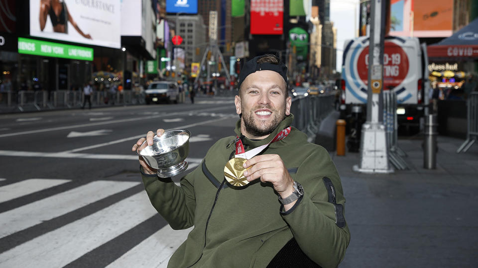 Dylan Alcott completed a golden slam in 2021, winning Paralympic gold plus all four Grand Slams. (Photo by John Lamparski/Getty Images)