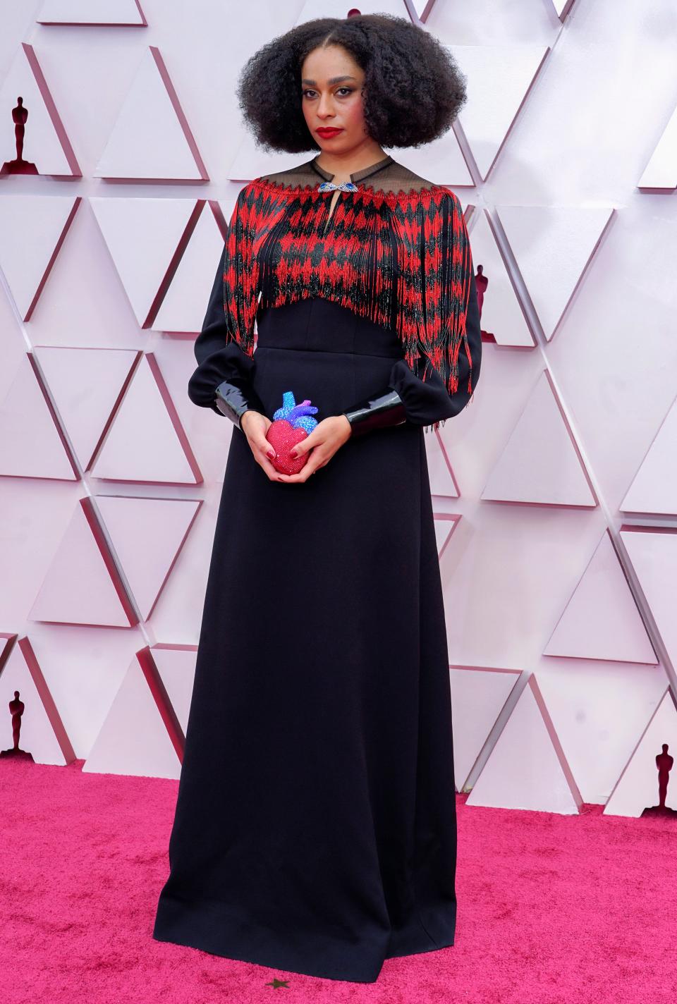 Celeste Waite attends the 2021 Oscars in GucciGetty