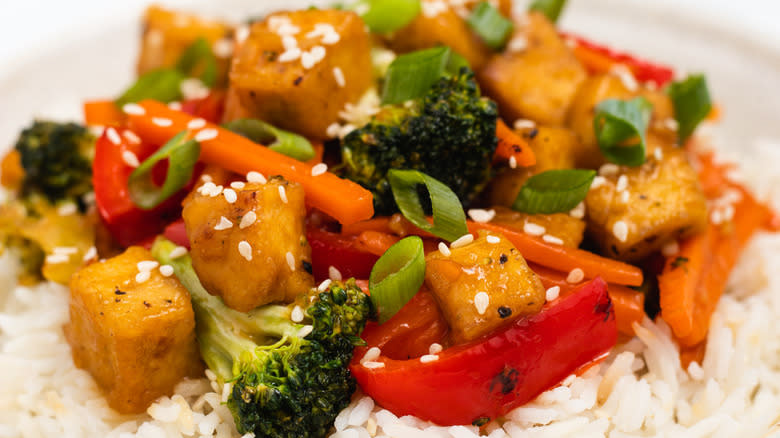 Vegan tofu stir-fry