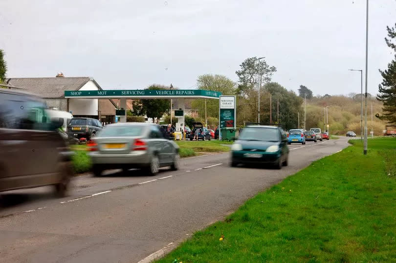 The scene of the collision in Bishopston, Swansea