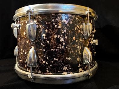 Chris Butler and his girlfriend, Beth Becker, restored this drum and donated it to the May 4, 1970, archives at Kent State University. As a KSU student, Butler had loaned his drum kit to friend Jeff Miller.