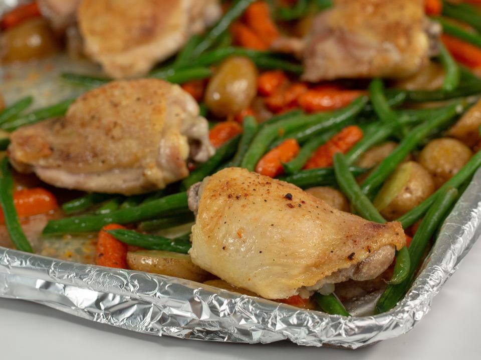  

Simple Sheet Pan Chicken And Veggies