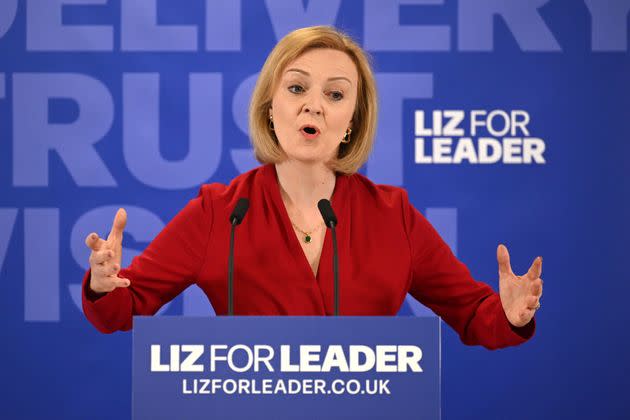 Conservative leadership candidate Liz Truss launches her campaign to become the next Prime Minister on July 14, 2022. (Photo: Leon Neal via Getty Images)