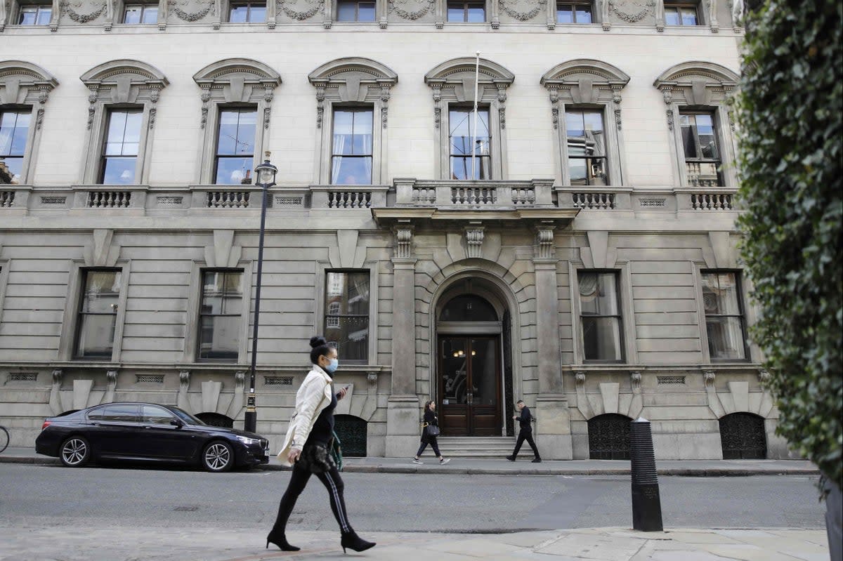 The exterior of the private members' Garrick Club in the West End (AFP via Getty Images)