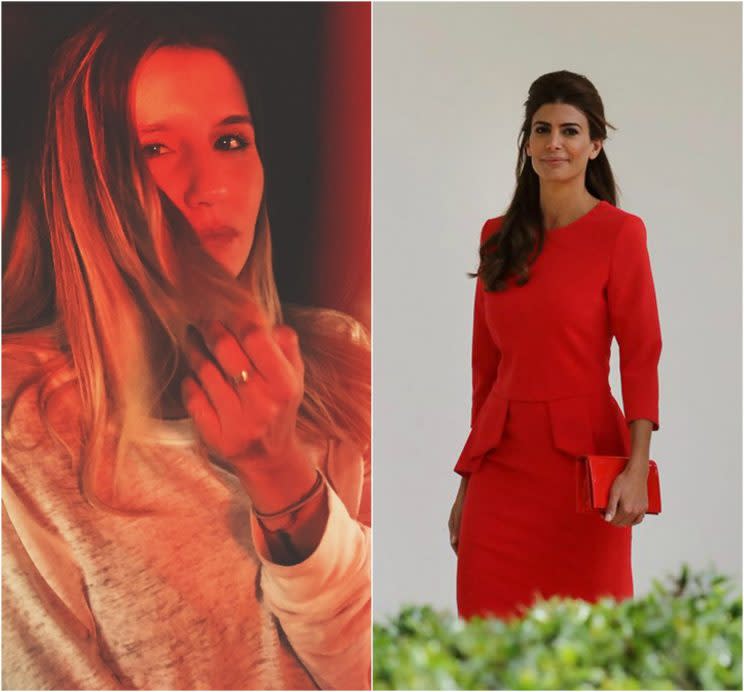 El polémico vestido que Micaela Tinelli le diseñó a Juliana Awada. – Fotos: Instagram/micatinelli / Twitter/mica_tinelli