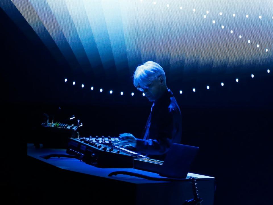 Sakamoto performs at the Barbican Centre in London in June 2018 (WireImage)