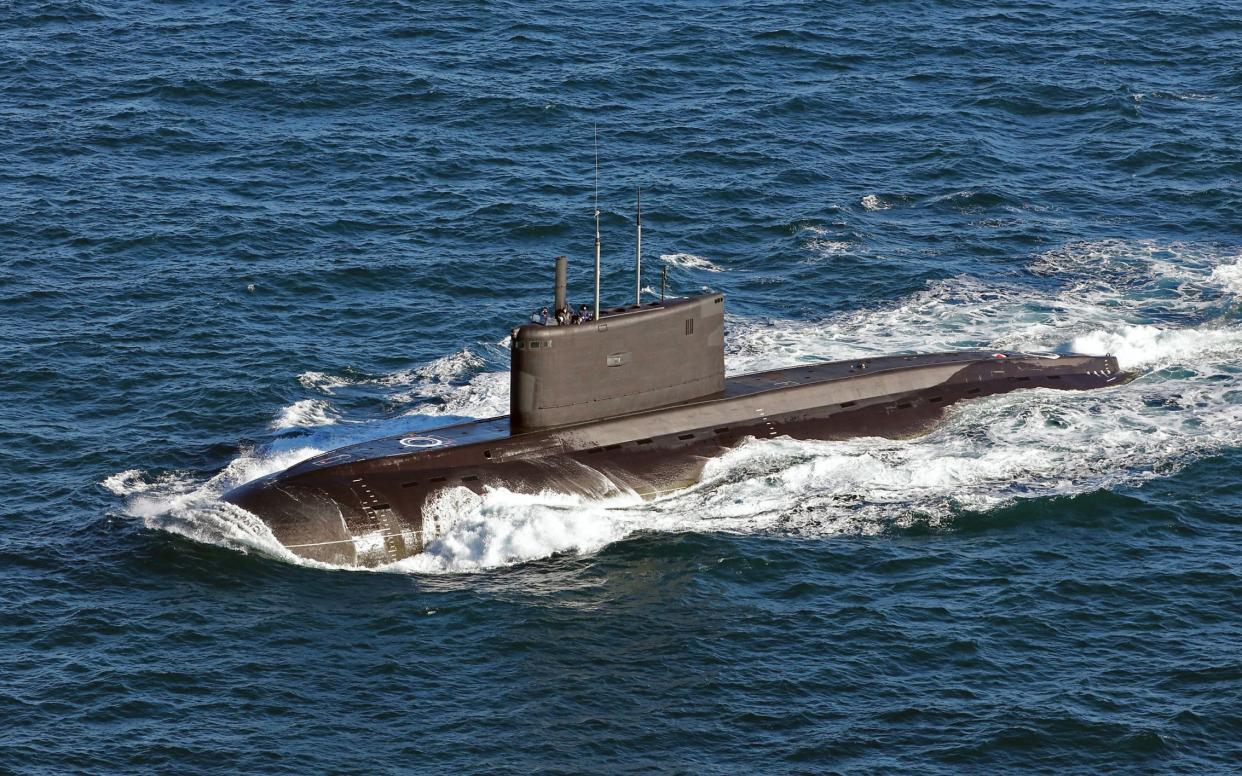 A Kilo-Class Russian Submarine in the English Channel