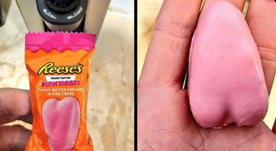 Social media users are getting testy over a Valentine’s Day Reese’s treat’s scrotum-like shape. X/IDNTKWU