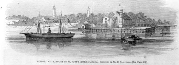Mayport Mills was shown in this 1862 illustration.