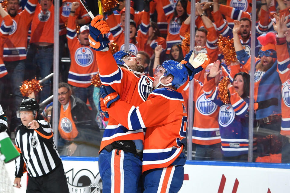 <p>Led by the electrifying Connor McDavid, the Oilers also ended a lengthy playoff drought and came within one game of reaching the Western Conference final. (Photo by Andy Devlin/NHLI via Getty Images) </p>