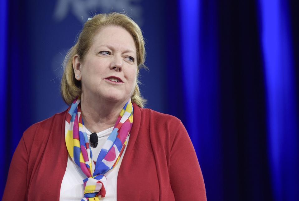 FILE - Ginni Thomas, wife of Supreme Court Justice Clarence Thomas and a special correspondent for The Daily Caller, speaks at the Conservative Political Action Conference (CPAC) in Oxon Hill, Md., Feb. 23, 2017. Reports that Ginni Thomas implored Donald Trumpâ€™s White House chief of staff to act to overturn the 2020 election results has put a spotlight on how justices decide whether to step aside from a case. (AP Photo/Susan Walsh, File)