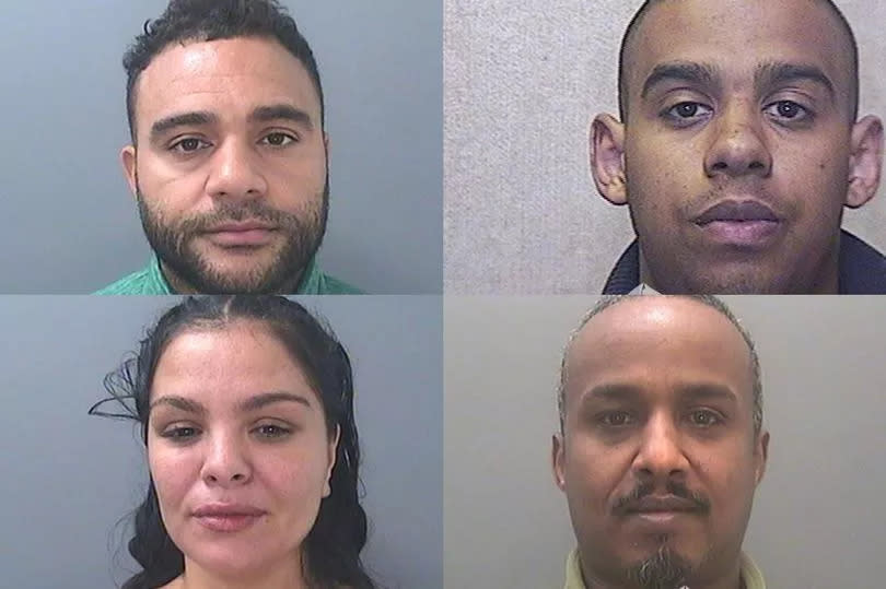 (Clockwork starting top left) Kyle Johnson, Lee Bridgeman, Ali Ahmed and Samira Kearle were part of an organised crime group (OCG) in Cardiff used EncroChat to source and supply class A drugs in south Wales