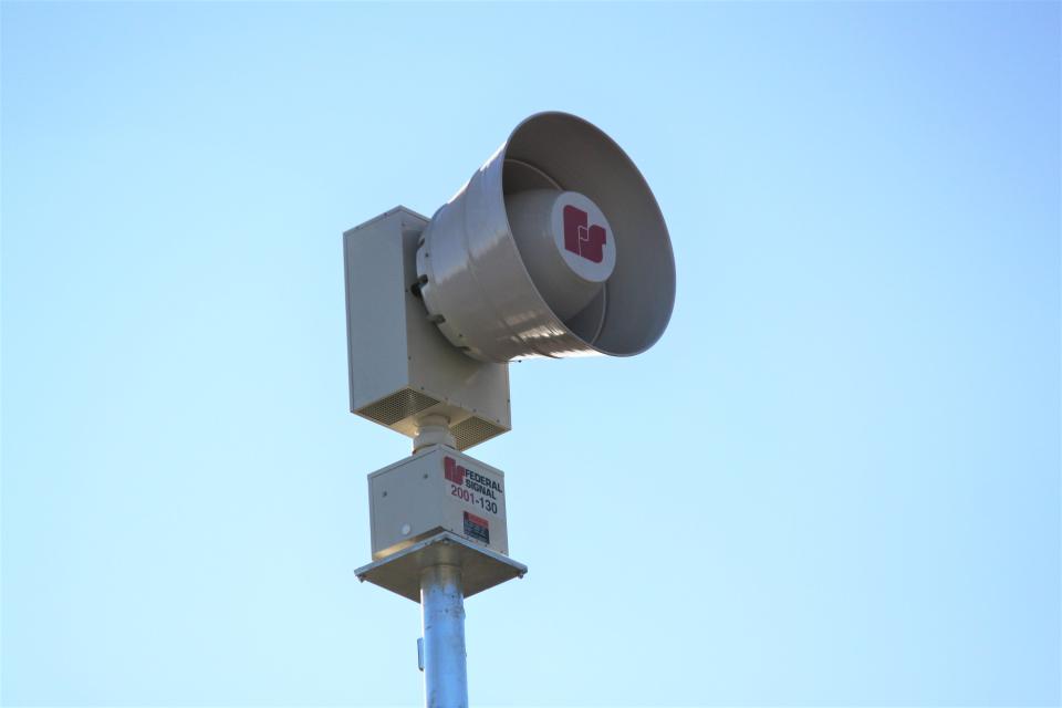 This Federal Signal tornado siren installed Tuesday was sold to the City of Lubbock as part its agreement with Goddard Enterprises of Oklahoma. The new outdoor warning system should be completed by the second quarter of this year, the city says.