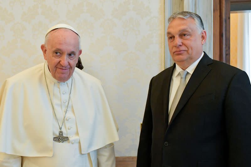 Pope Francis meets Hungarian PM Orban at the Vatican