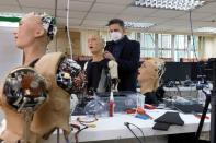 Humanoid robots are developed in Hanson Robotics lab in Hong Kong