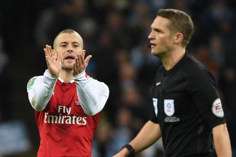 Jack Wilshere hits out at referee Craig Pawson after Arsenal humbled by Manchester City in EFL Cup Final
