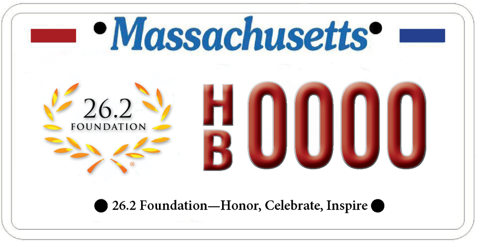 This is an example of what the new 26.2 Foundation license plate will look like if they presell 750 of the plates.