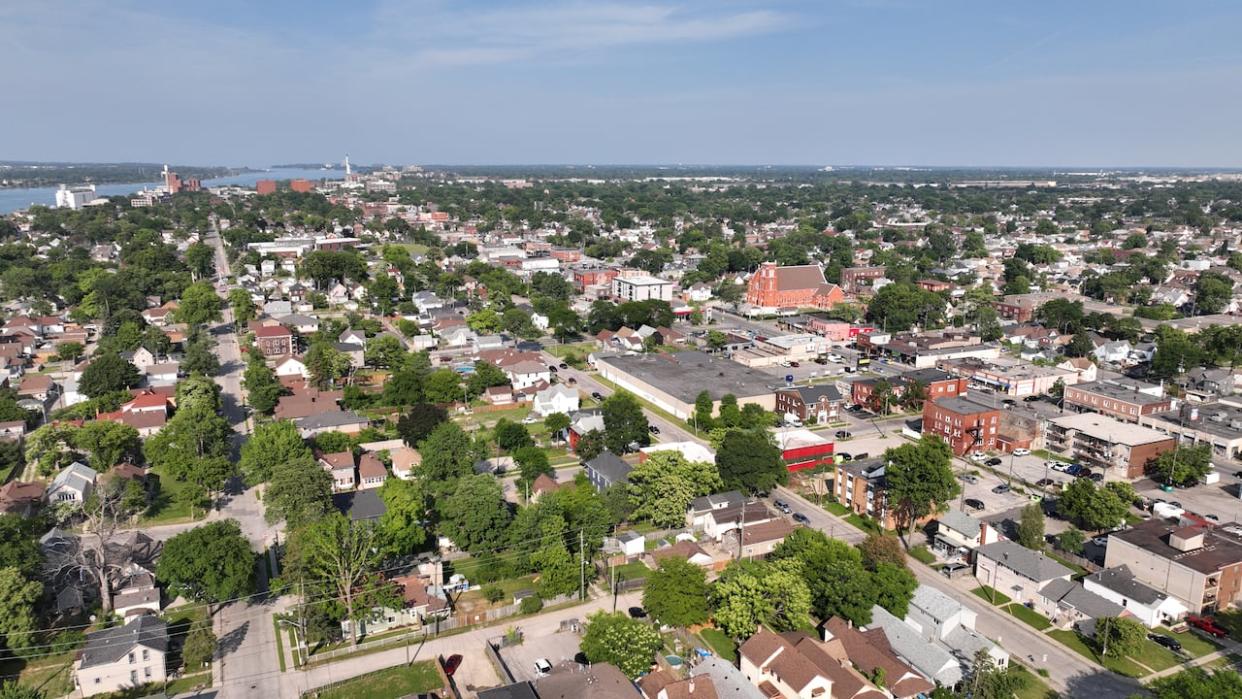 Windsor is shown from above from a drone camera. (Patrick Morrell/CBC - image credit)