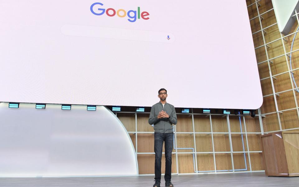 Google chief executive Sundar Pichai at its I/O Conference in Mountain View, California - AFP