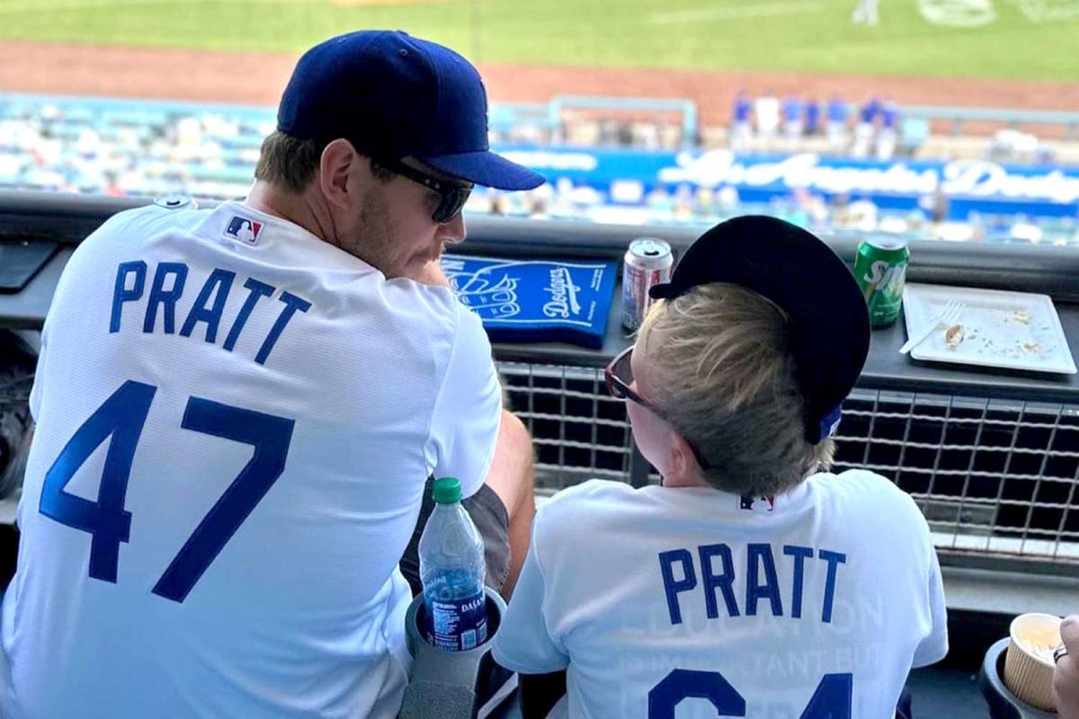 Chris Pratt Shares Rare Photos With Son Jack at Dodgers Game