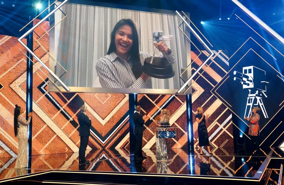 Emma Raducanu celebrates winning the BBC Sports Personality of the Year Award (David Davies/PA) (PA Wire)