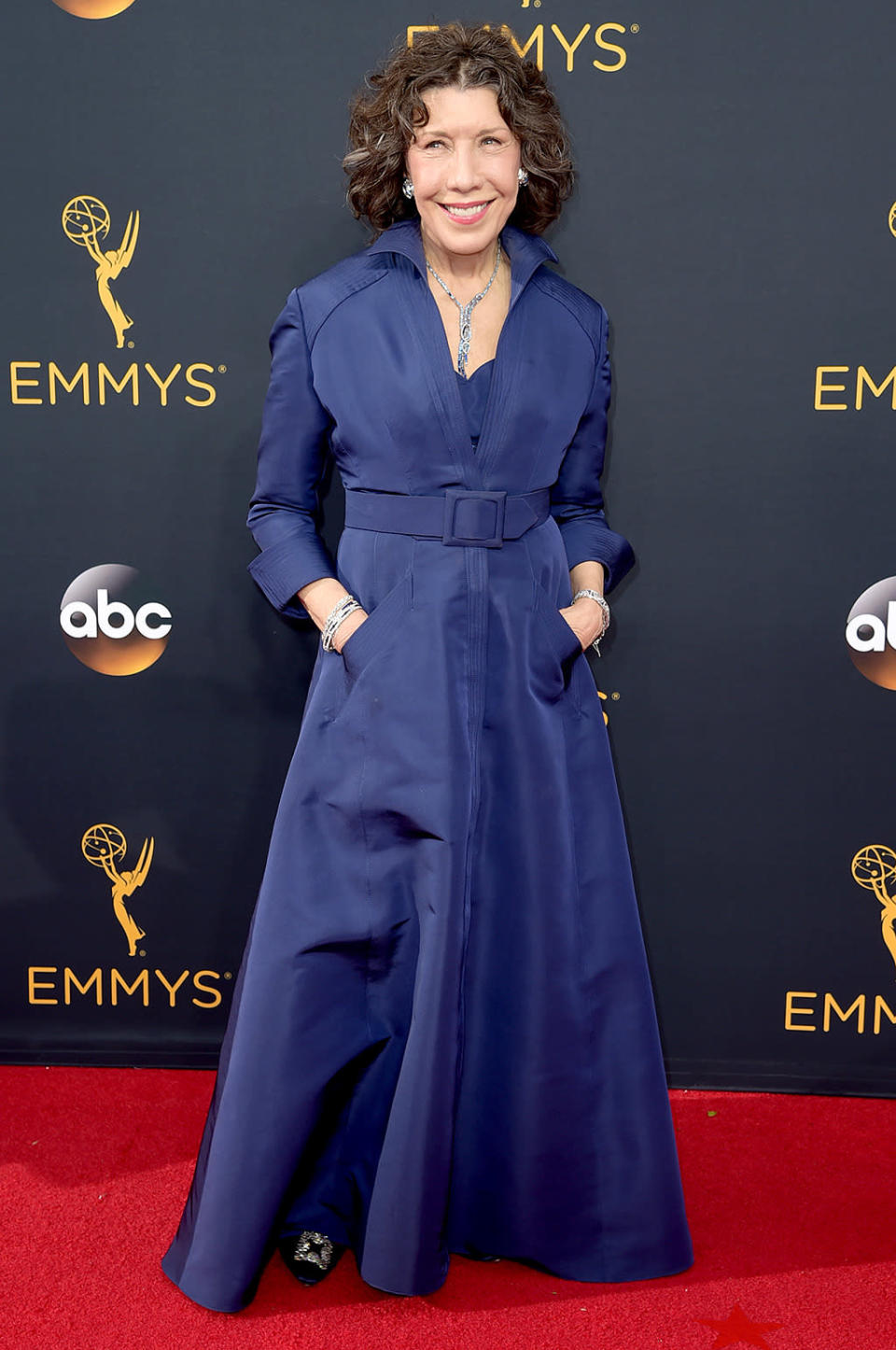 <p>Lily Tomlin arrives at the 68th Emmy Awards at the Microsoft Theater on September 18, 2016 in Los Angeles, Calif. (Photo by Getty Images) </p>