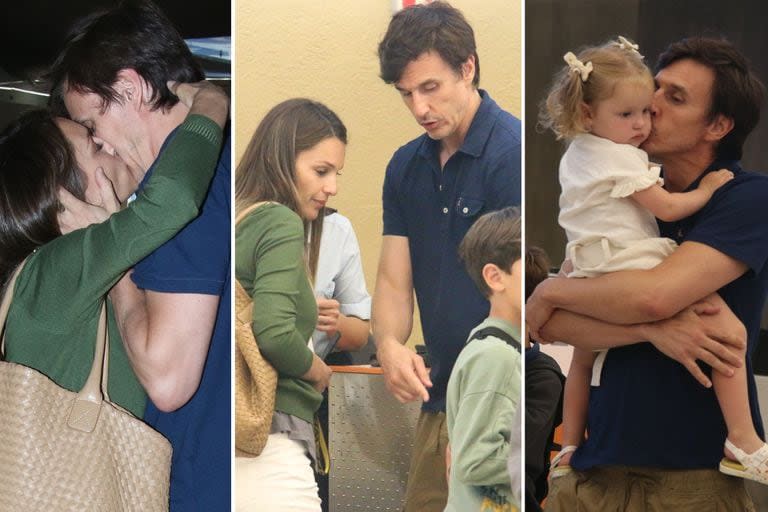 Pampita y sus hijos viajaron rumbo a México y su marido Roberto García Moritán los fue a despedir a Ezeiza